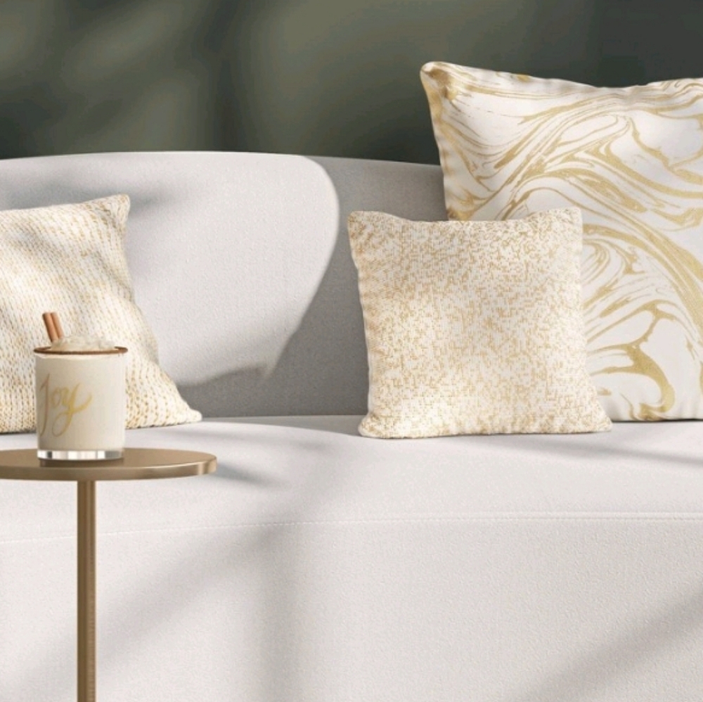 Threshold Gold & White Mini Beaded Pillow